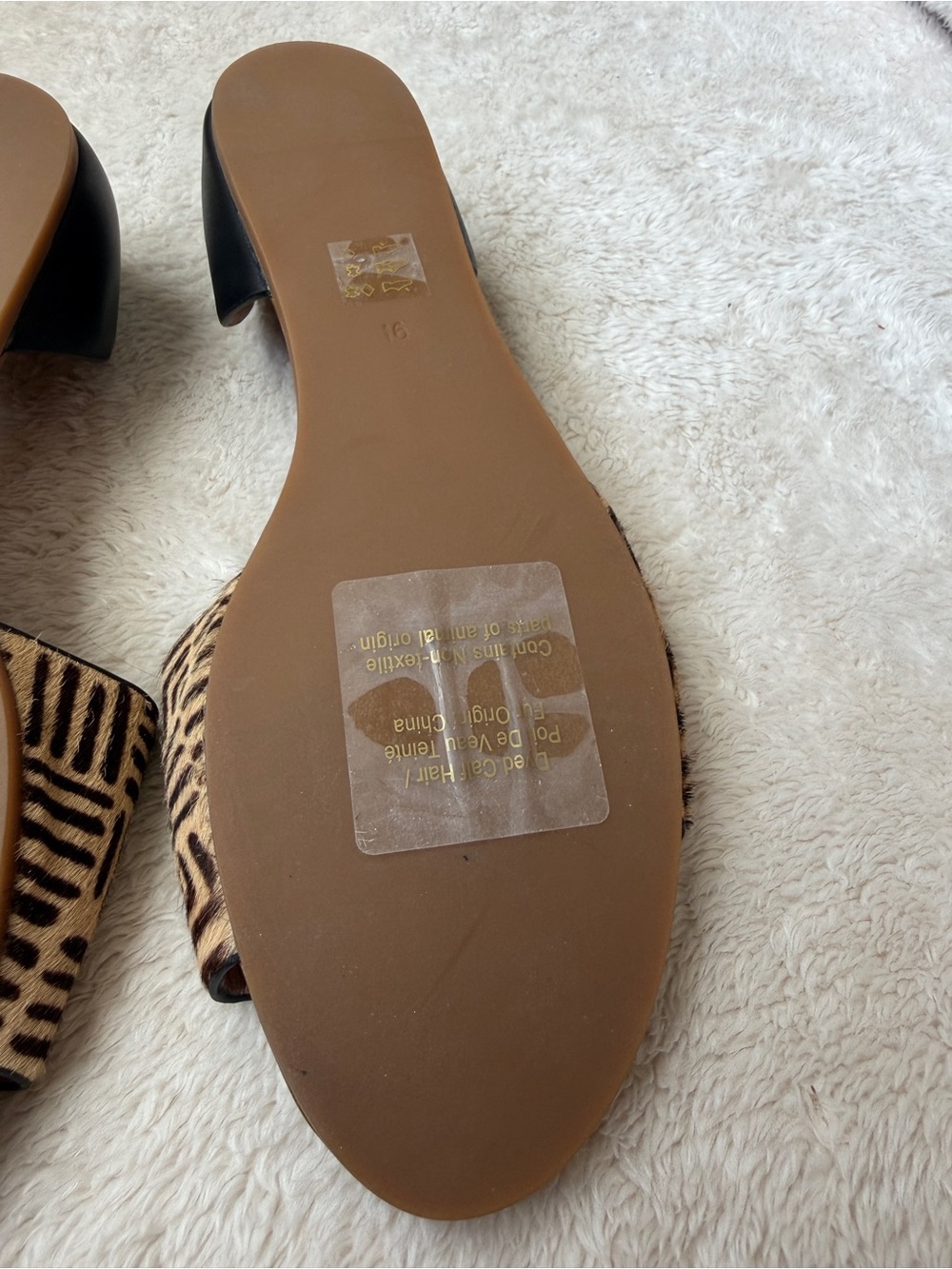 Madewell Thea D'Orsay Slide Sandals in Printed Calf Hair – Mint Condition - Picture 5 of 5